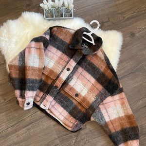 ZARA PLAID CROPPED JACKET